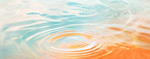 Colorful liquid top view. Water surface with gentle ripples and concentric rings, capturing the serene and refreshing essence of calm water