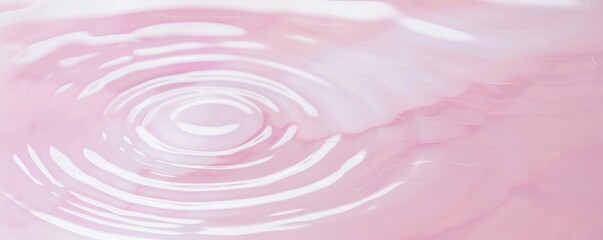 Pink liquid top view. Water surface with gentle ripples and concentric rings, capturing the serene and refreshing essence of calm water