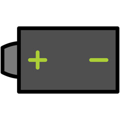 Fototapeta premium battery positive filled line icon