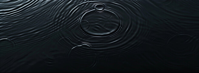 Black Water surface with gentle ripples and concentric rings, capturing the serene and refreshing essence of calm water