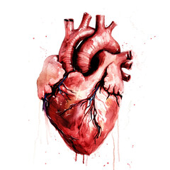 Vibrant Watercolor Heart: A Symphony of Colors Blended in a Delicate Hand-Painted Design