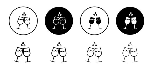 Clinking glasses icon illustrating celebration and toasting, perfect for parties, events, and festive occasions