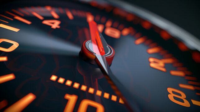 A speedometer design for car auto dashboards, showcasing abstract technology with a download progress bar or round indicator representing web speed. This vector design merges automotive  - Powered by Adobe