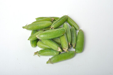 Peas on a white background