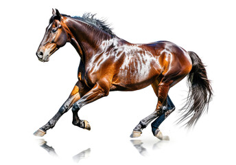 Appaloosa horse running on white background