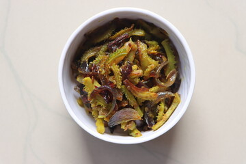 Spiny gourd stir fry, asian food