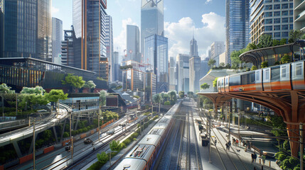 Fototapeta premium Smart Metropolis: The Future of Urban Living