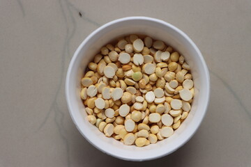Roasted gram, Nuts in bowls with a copy space