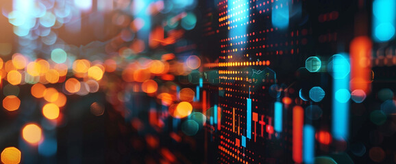 A dynamic close-up of a stock graph on a computer screen, highlighting market trends and investment opportunities with high-definition precision.