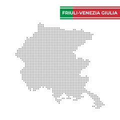 Dotted map of Friuli-Venzia Giulia Region in Italy