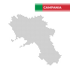 Dotted map of Campania Region in Italy