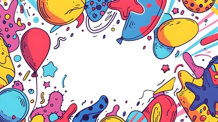 Playful Friendship Day Doodle Border with Blank Space for Message