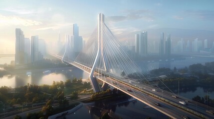 Obraz premium Modern Cable-Stayed Bridge