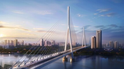 Naklejka premium Modern Cable-Stayed Bridge