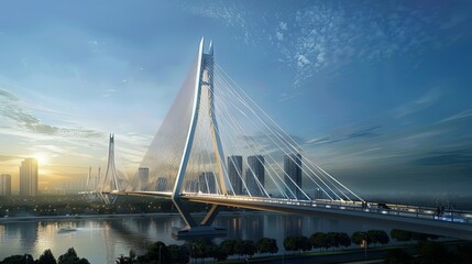 Obraz premium Modern Cable-Stayed Bridge