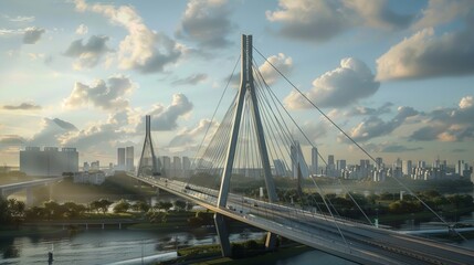 Obraz premium Modern Cable-Stayed Bridge