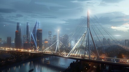 Fototapeta premium Modern Cable-Stayed Bridge