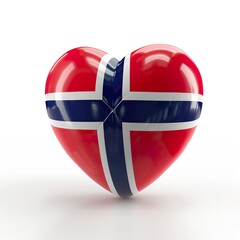 Obraz premium 3d heart with the Norway flag on it, white background