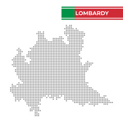 Obraz premium Dotted map of Lombardy Region in Italy