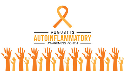 Autoinflammatory awareness month is observed every year on August.banner design template Vector illustration background design.