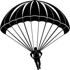 parachute in the sky vector illustration