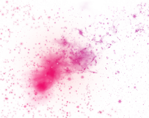 Red and pink nebula with space dust and stars on a transparent background