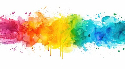 rainbow watercolor splash background, colorful splatter,Splashing colorful watercolor colors on paper to create a background texture Splashing colorful watercolAbstract paint color design background

