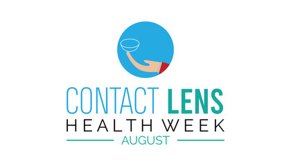 Contact Lens Health Week is observed every year on August.banner design template Vector illustration background design.