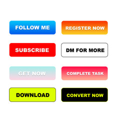 subscribe & follow buttons set 