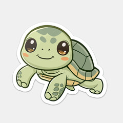 Adorable Cartoon Turtle art illustration element