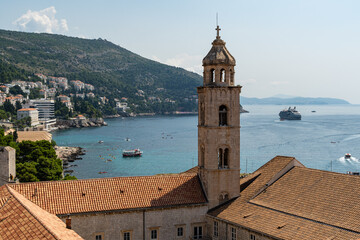 Aerial view of Dubrovnik, Croatia on a sunny day