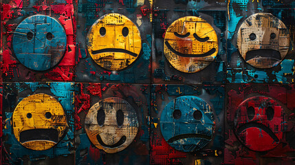 Collage depicting various emotions, including anxiety and positive emotions