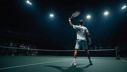 Fototapeta premium tennis player with racket, victory