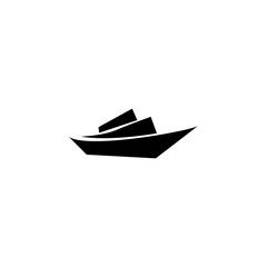 Black ship icon Black ship logo. Vector illustration of a black ship, on a white background.