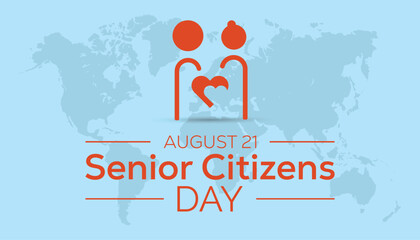 Senior Citizens Day is observed every year on August.banner design template Vector illustration background design.