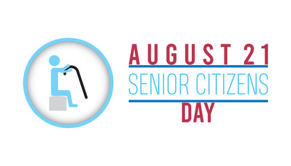 Senior Citizens Day is observed every year on August.banner design template Vector illustration background design.
