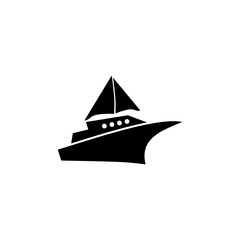 Black ship icon Black ship logo. Vector illustration of a black ship, on a white background.