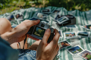 Using a camera in the park