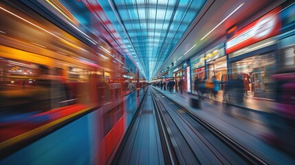 An image of a fast-moving train racing towards a destination marked with Black Friday banners, symbolizing the unstoppable momentum of the shopping event.