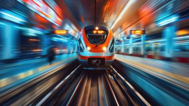 An image of a fast-moving train racing towards a destination marked with Black Friday banners, symbolizing the unstoppable momentum of the shopping event.