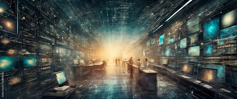 Poster digital abstract backdround for technological oper