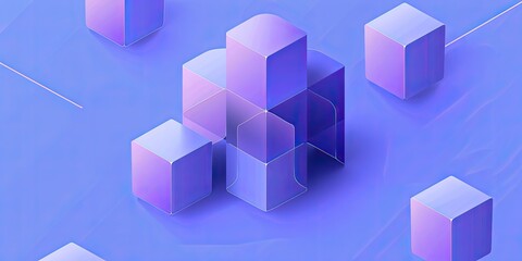 Obraz premium Geometric Cubes on Pastel Background