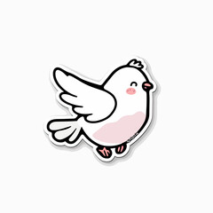 Cute flying bird with pink details cartoon iart illustration element