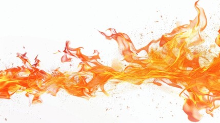 A close-up shot of a fire on a white surface, great for illustrating warmth and light