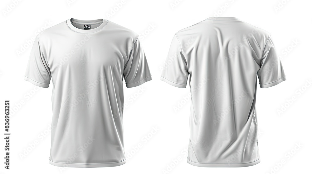 Poster plain white t-shirt mockup design. front and back view