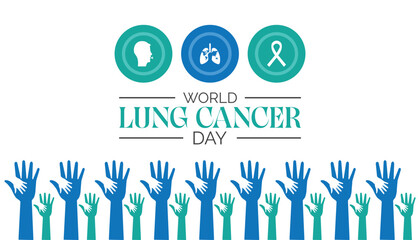 World Lung Cancer Day is observed every year on August.banner design template Vector illustration background design.