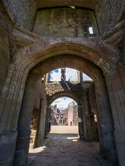 Inside the gatehouse of Raglan Castle (Wales, United Kingdom)