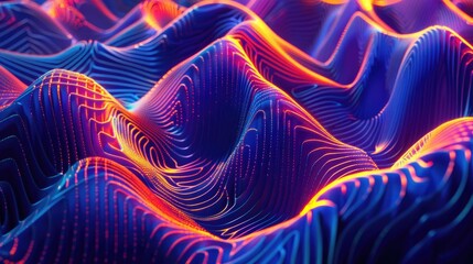 Obraz premium Colored Lines Wave Close Up
