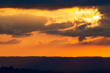 Golden Sunset Over Hills
