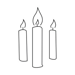 Candle one line art vector drawing illustration